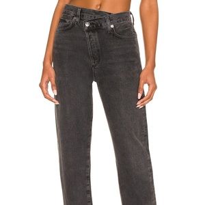 Agolde - Cross cross straight in shambles (black/grey) - size 25